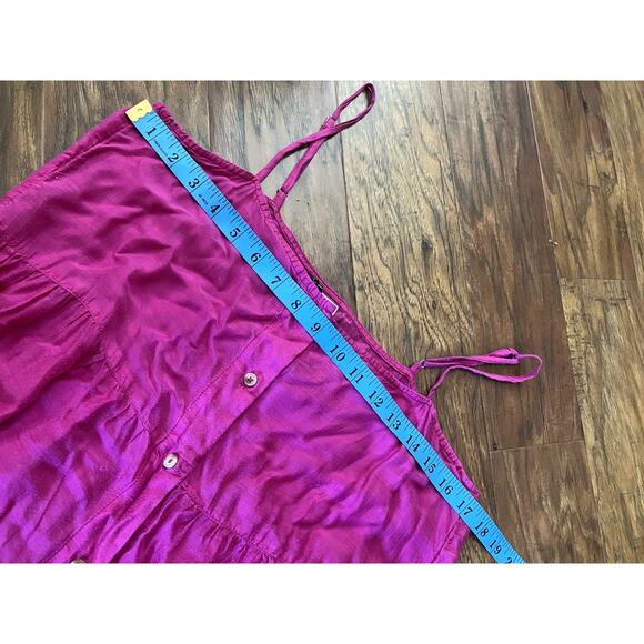 Polo RALPH LAUREN Tiered Translucent Cover-Up Maxi Slip Dress  Size 14 Hot Pink - Picture 5 of 6